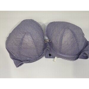 Adore Me‎ Lightly Lined Bra Womens Size 38DDD Purple Floral Lacey sexy intimates